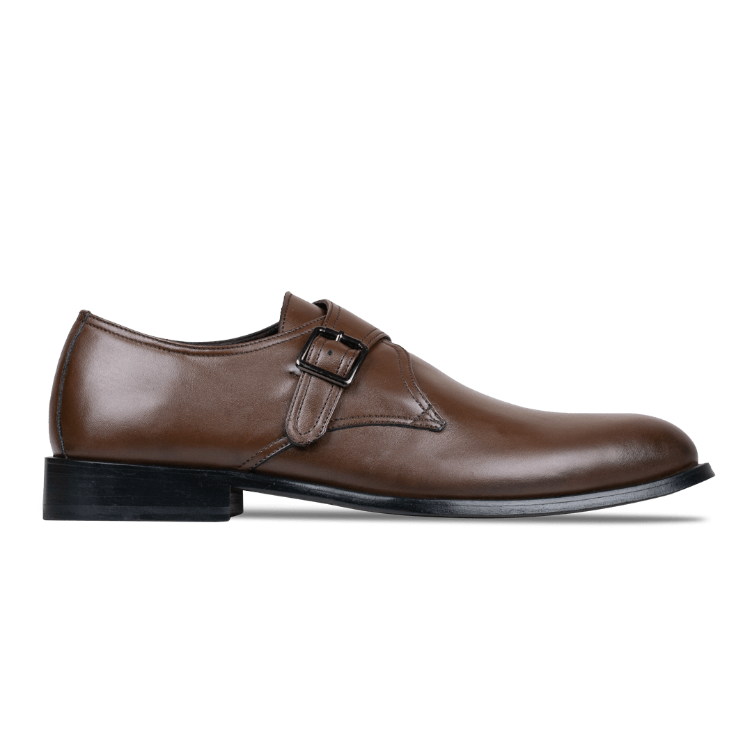 abram: chaussures à boucles - cuir marron