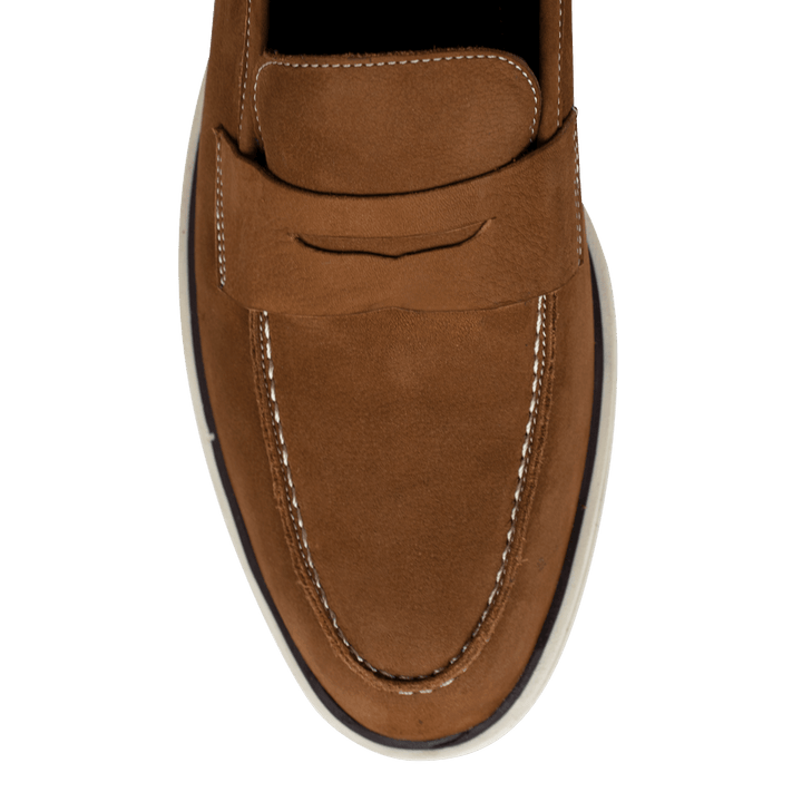 Alan: Mocassin Homme - Gomme Marron - Bleather Maroc