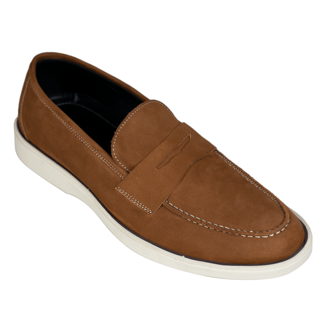 Alan: Mocassin Homme - Gomme Marron - Bleather Maroc