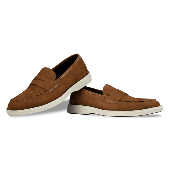 Alan: Mocassin Homme - Gomme Marron - Bleather Maroc