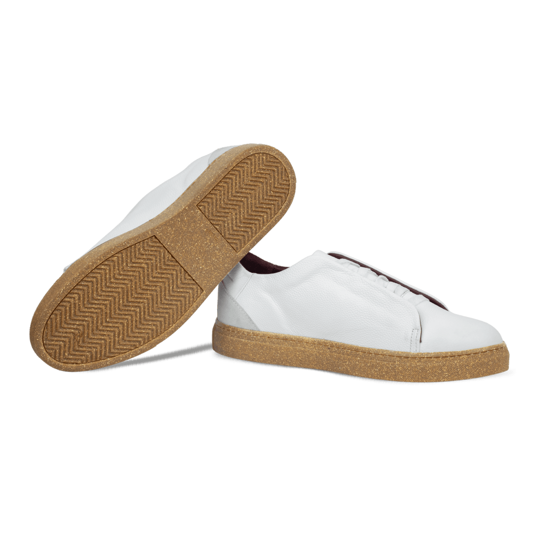 Albert : Sneakers Homme - Cuir Blanc - Bleather Maroc