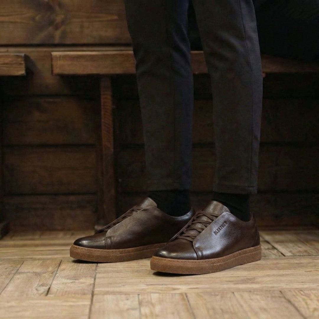 Albert : Sneakers Homme - Cuir Marron - Bleather Maroc