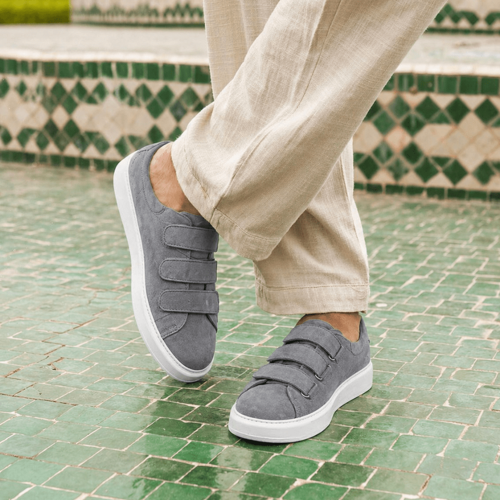 Alfred: Sneakers Homme - Gomme Gris - Bleather Maroc
