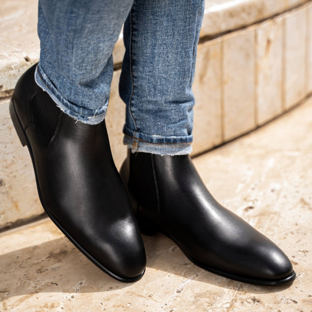 Alton: Chelsea Boots Homme - Cuir Noir - Bleather Maroc