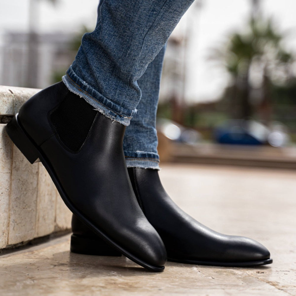 Alton: Chelsea Boots Homme - Cuir Noir - Bleather Maroc