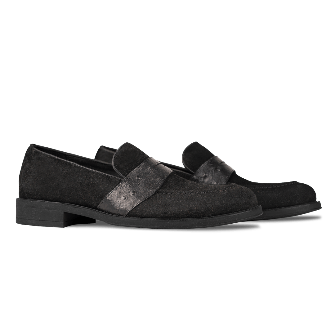 Anderton: Mocassin Homme - Cuir Noir - Bleather Maroc