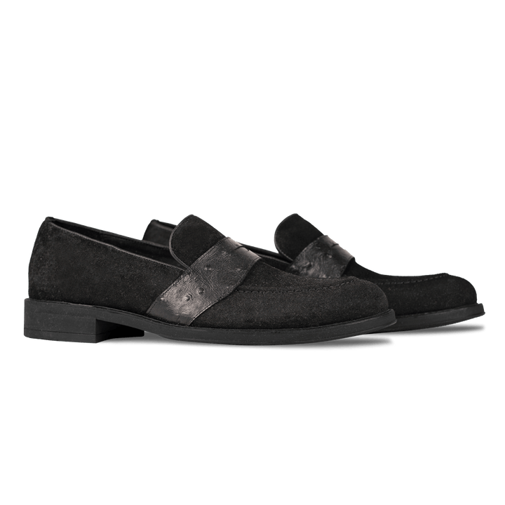 Anderton: Mocassin Homme - Cuir Noir - Bleather Maroc