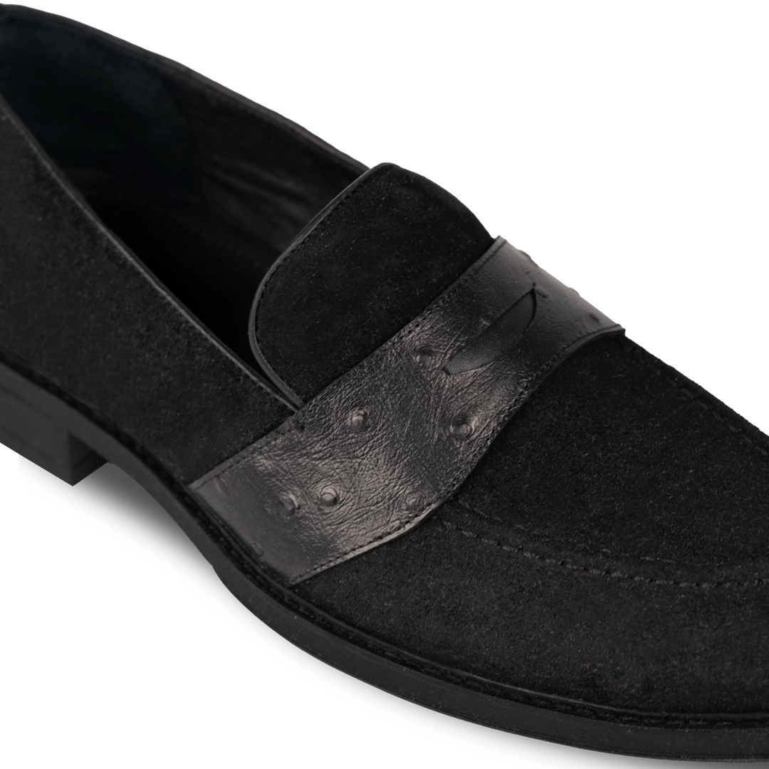 Anderton: Mocassin Homme - Cuir Noir - Bleather Maroc