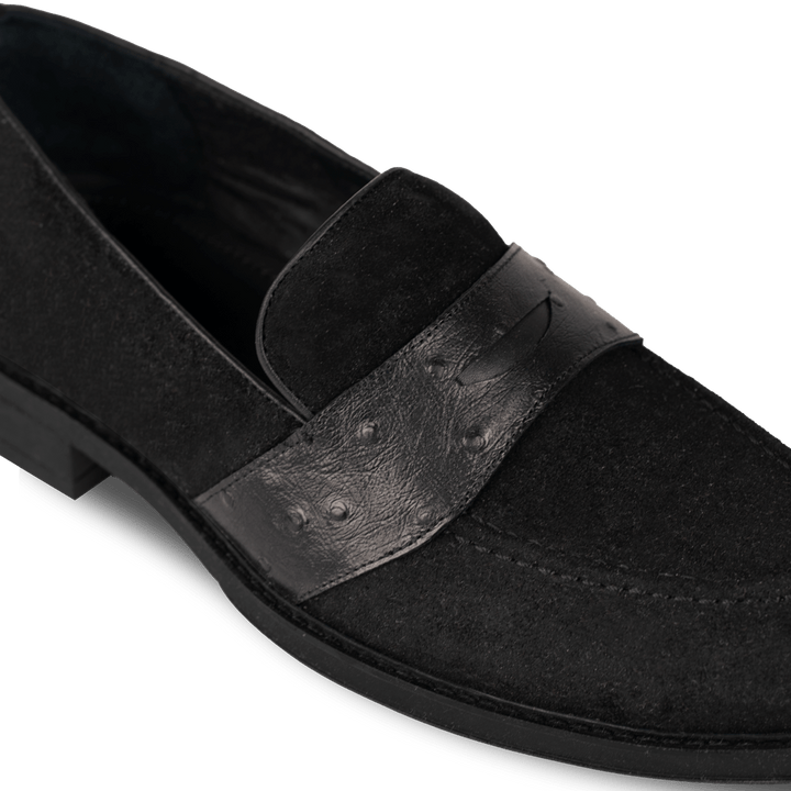 Anderton: Mocassin Homme - Cuir Noir - Bleather Maroc