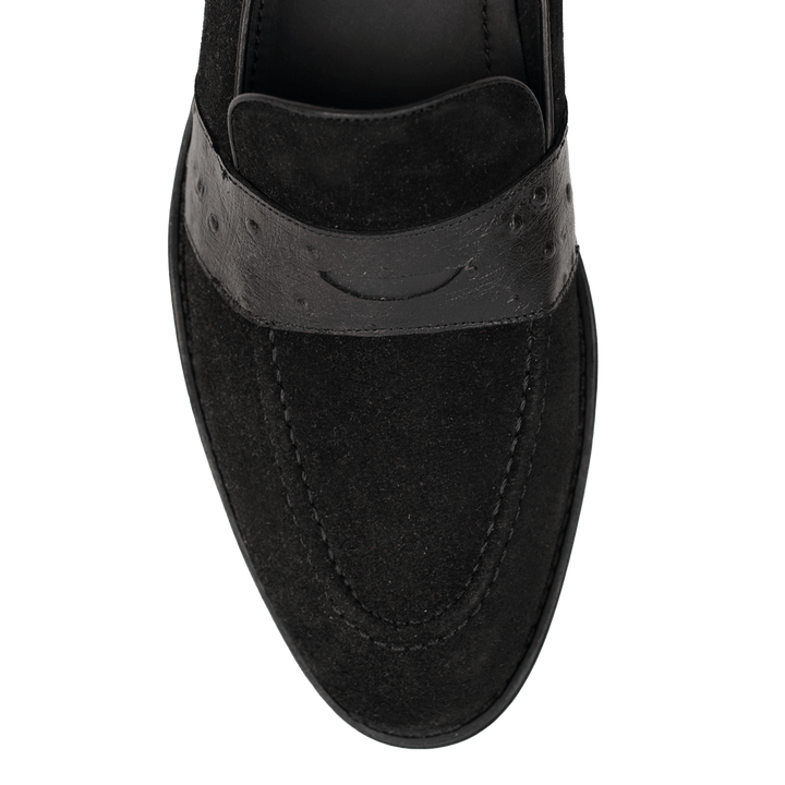 Anderton: Mocassin Homme - Cuir Noir - Bleather Maroc
