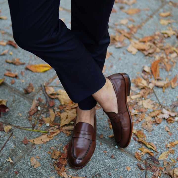 Andrew: Mocassin Homme - Cuir Marron - Bleather Maroc