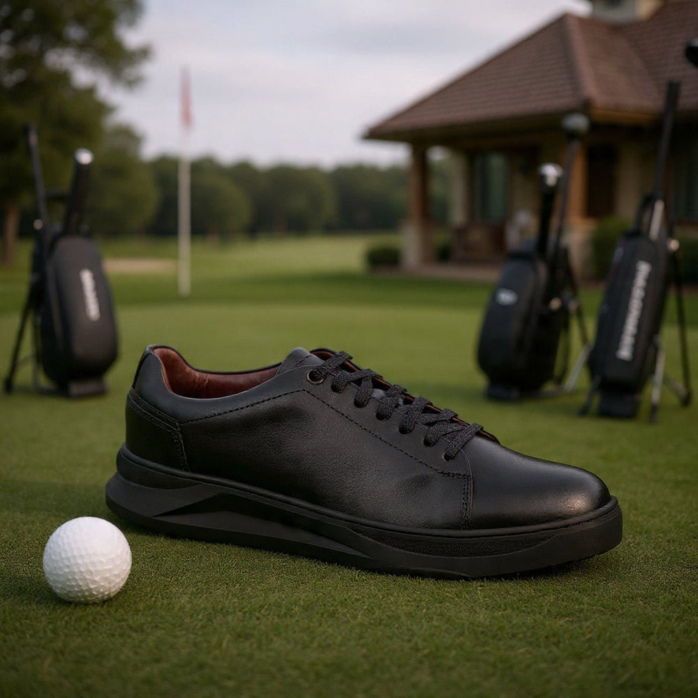 Apex: Sneakers Homme - Cuir Noir - Bleather Maroc