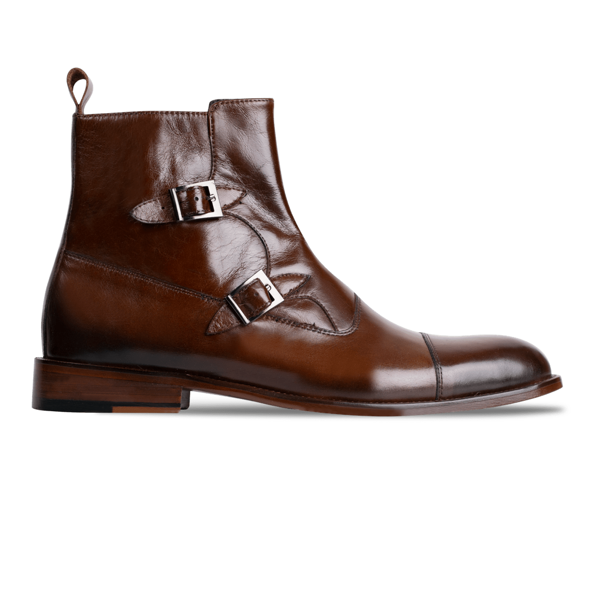 Bottes à Boucles en Cuir Marron Arthur