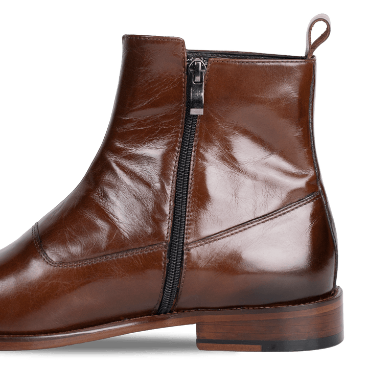 Arthur: Boots à boucles - Cuir Marron - Bleather Maroc