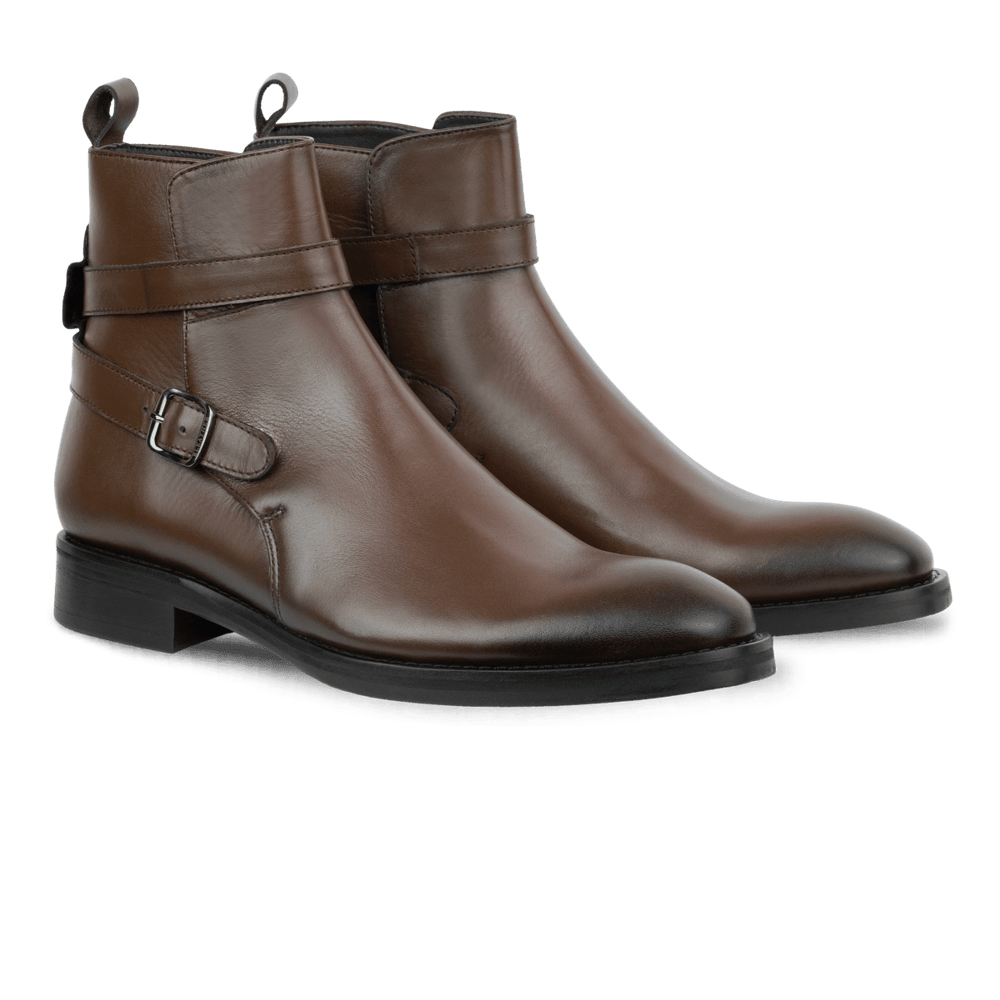Ashem: Boots Homme - Cuir Marron - Bleather Maroc