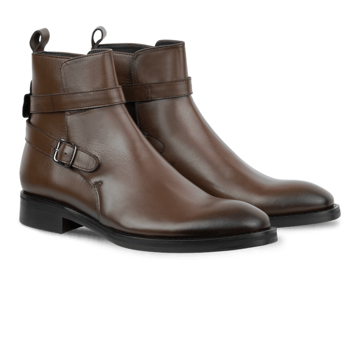 Ashem: Boots Homme - Cuir Marron - Bleather Maroc