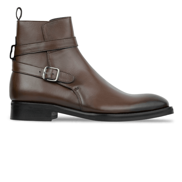 Ashem: Boots Homme - Cuir Marron