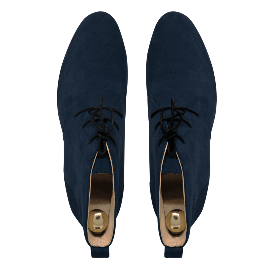 Ashley: Demi Bottes Homme - Daim Bleu Nuit - Bleather Maroc