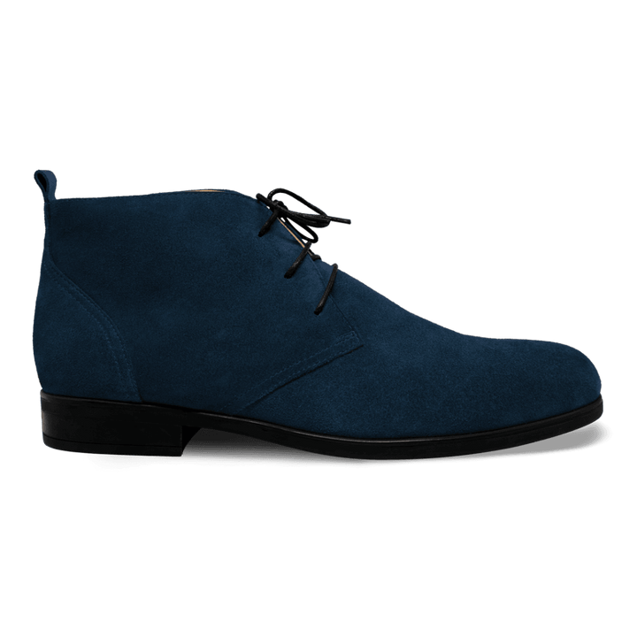Ashley: Demi Bottes Homme - Daim Bleu Nuit - Bleather Maroc