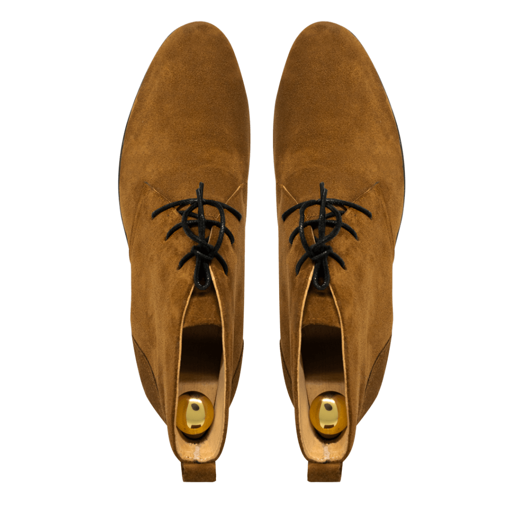 Ashley: Demi Bottes Homme - Daim Cognac - Bleather Maroc