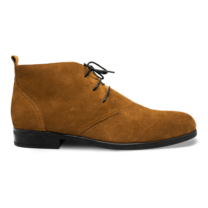 Ashley: Demi Bottes Homme - Daim Cognac - Bleather Maroc