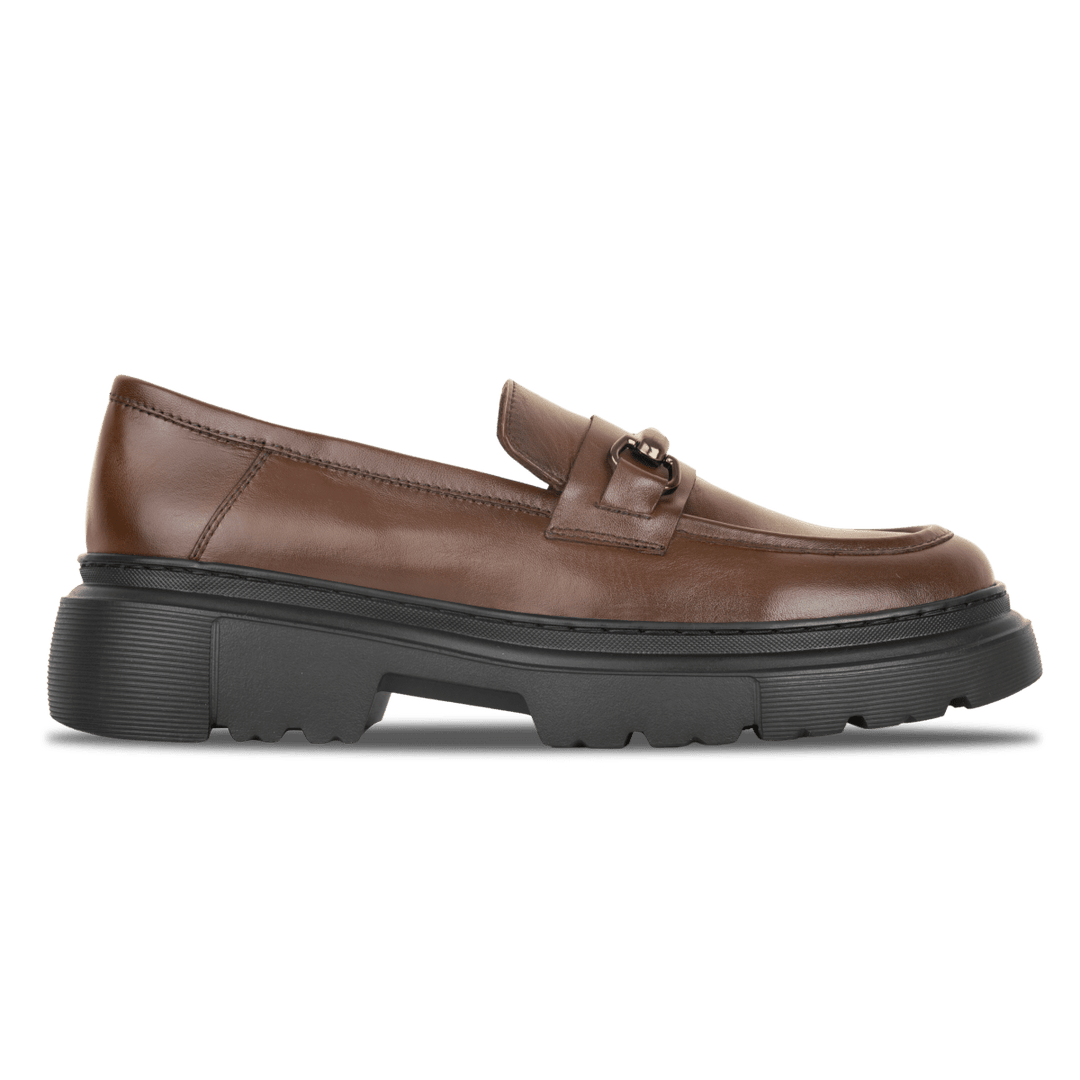 Audrey: Mocassin Femme - Cuir Marron - Bleather Maroc