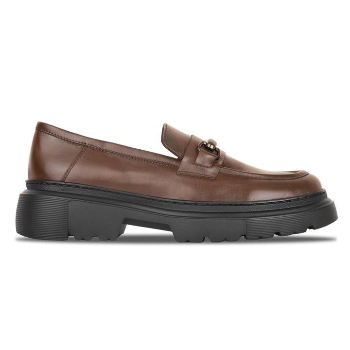 Audrey: Mocassin Femme - Cuir Marron - Bleather Maroc