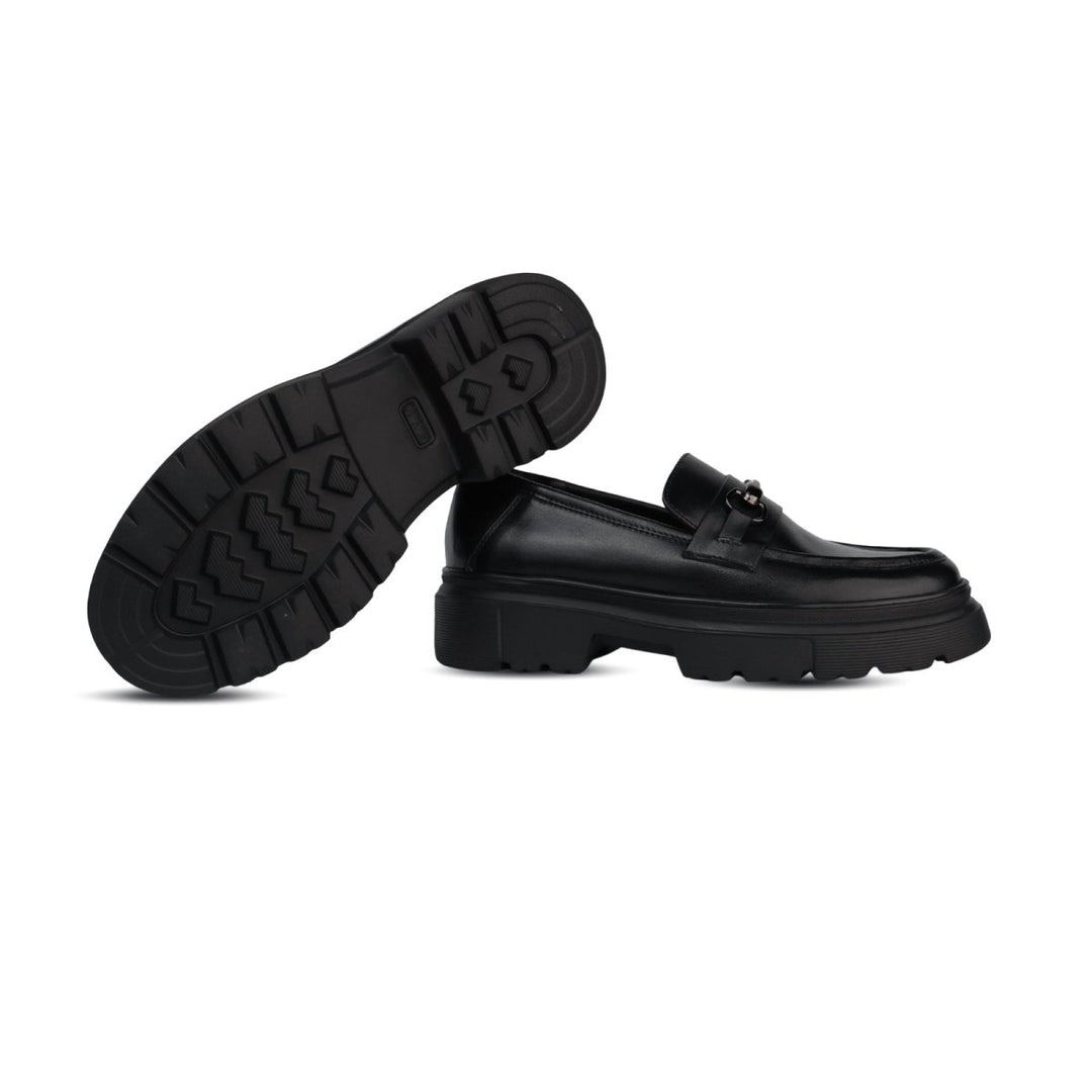 Audrey: Mocassin Femme - Cuir Noir - Bleather Maroc