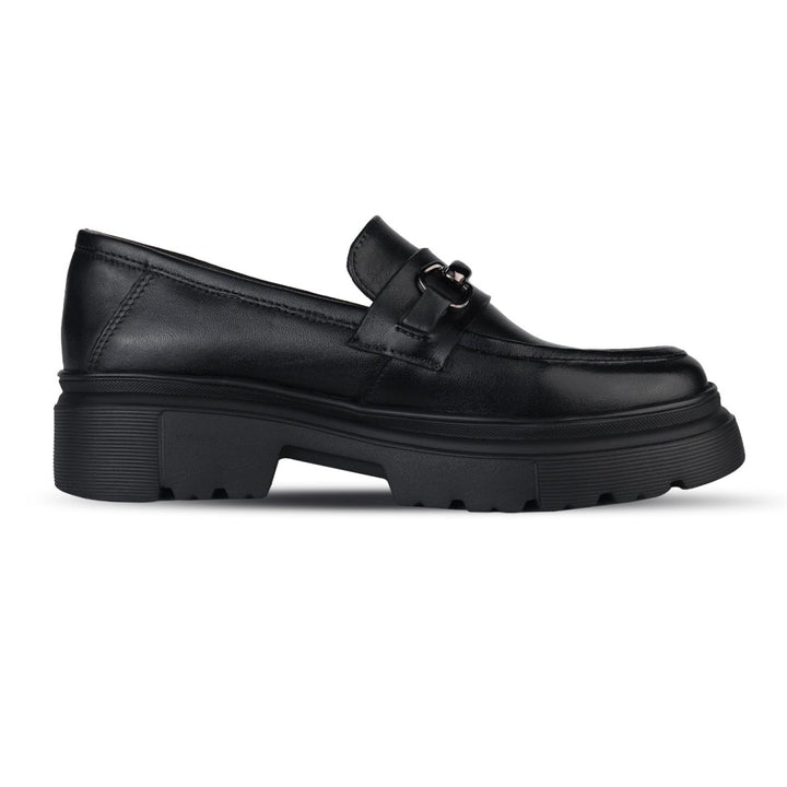 Audrey: Mocassin Femme - Cuir Noir - Bleather Maroc