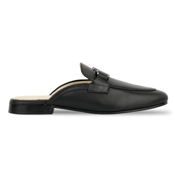 Aurora: Mules Femme - Cuir Noir