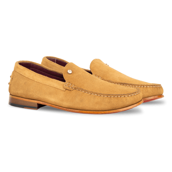 Axel : Mocassin Homme - Daim Camel - Bleather Maroc