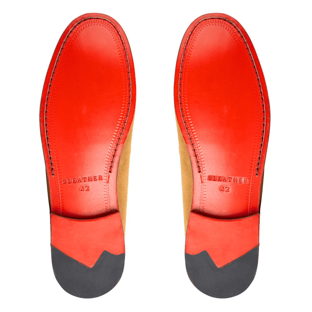 Axel : Mocassin Homme - Daim Camel - Bleather Maroc