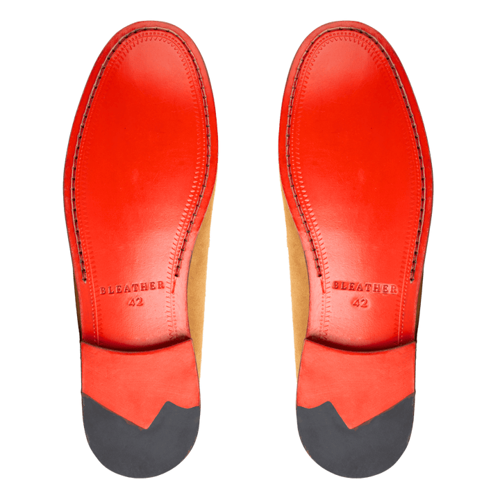 Axel : Mocassin Homme - Daim Camel - Bleather Maroc