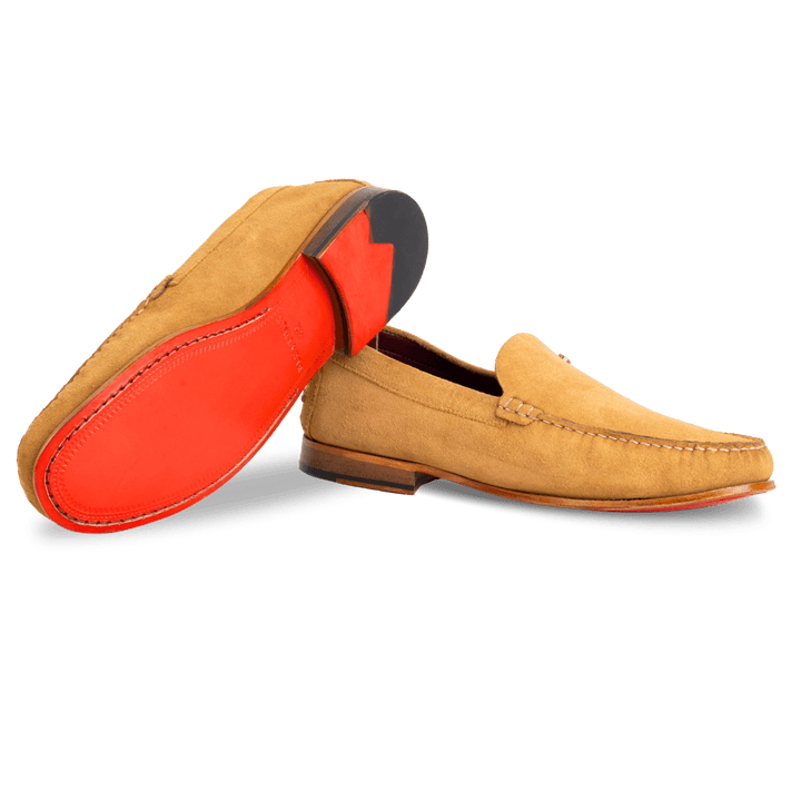 Axel : Mocassin Homme - Daim Camel - Bleather Maroc