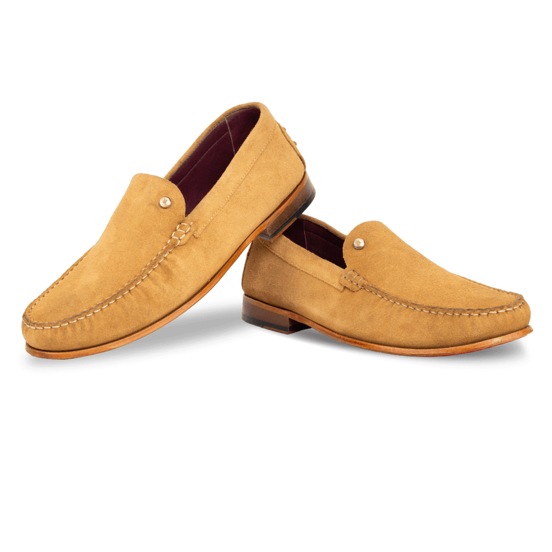 Axel : Mocassin Homme - Daim Camel - Bleather Maroc