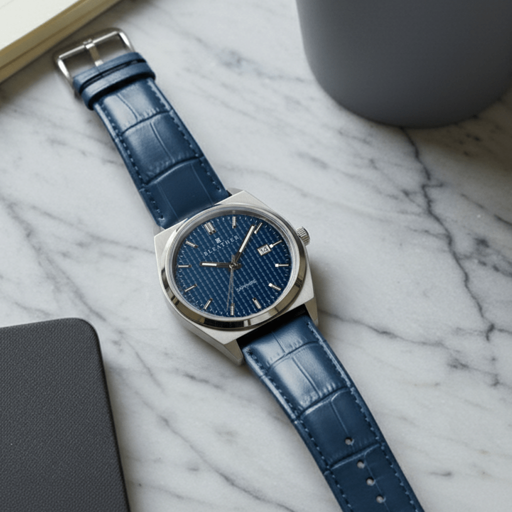 Axis: Montre Quartz Homme – Cuir Bleu - Bleather Maroc