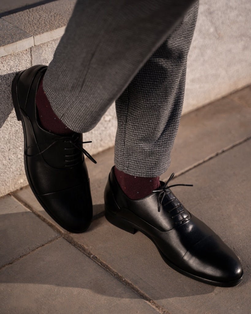 Axton: Richelieu Homme - Cuir Noir - Bleather Maroc
