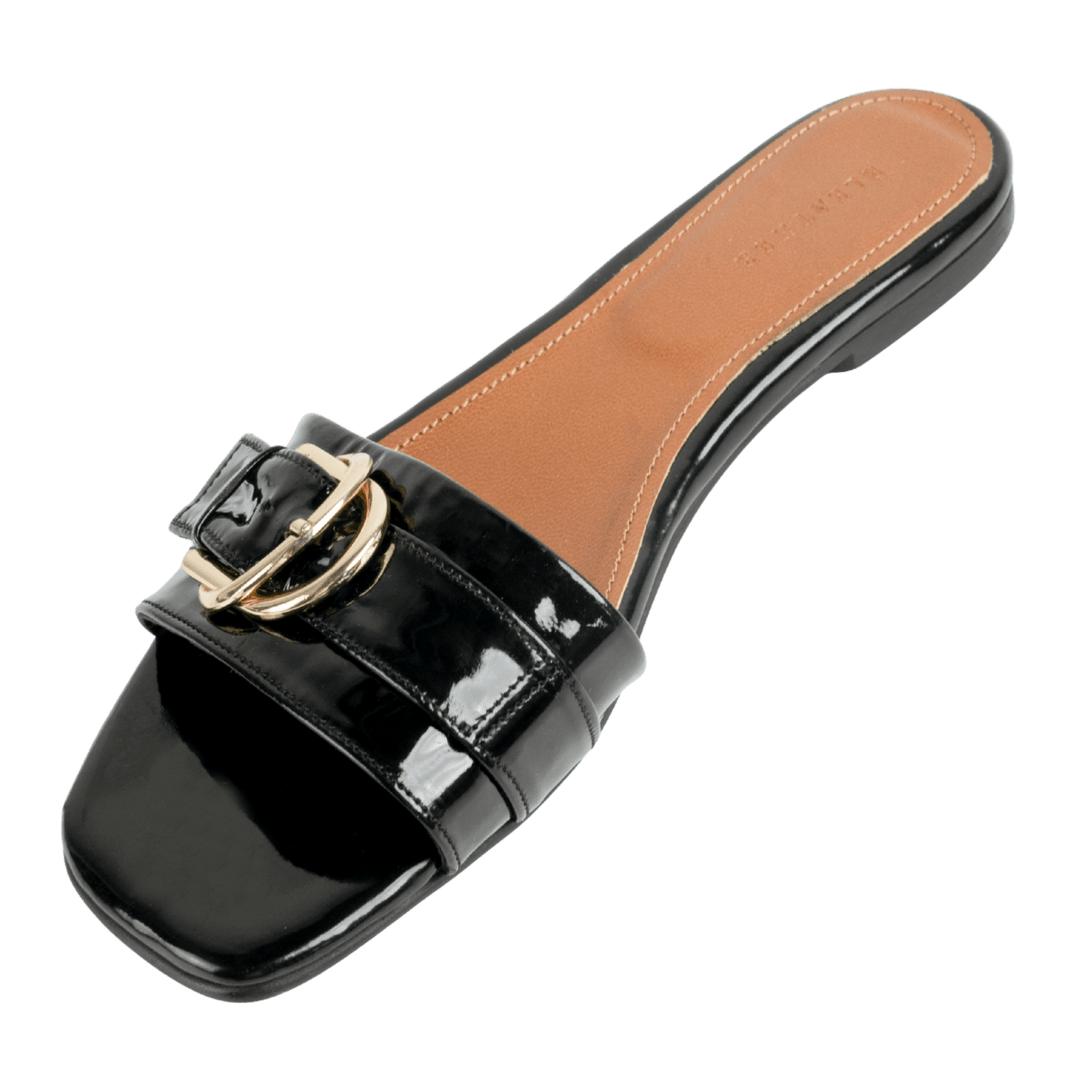 Azure : Sandales Femme - Cuir Noir - Bleather Maroc