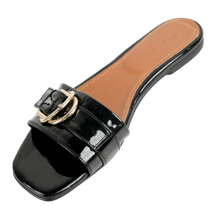 Azure : Sandales Femme - Cuir Noir - Bleather Maroc
