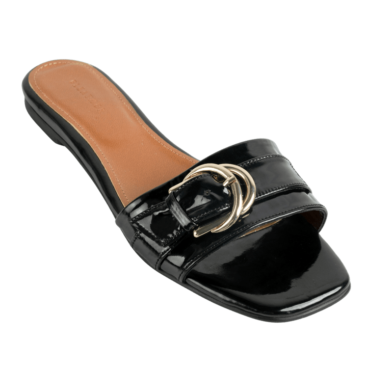 Azure : Sandales Femme - Cuir Noir - Bleather Maroc