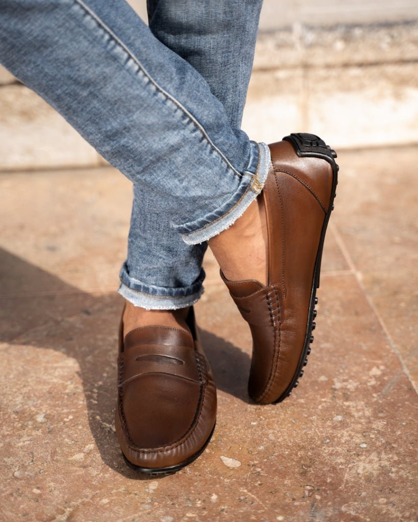 Barclay: Mocassin Homme - Cuir Marron - Bleather Maroc