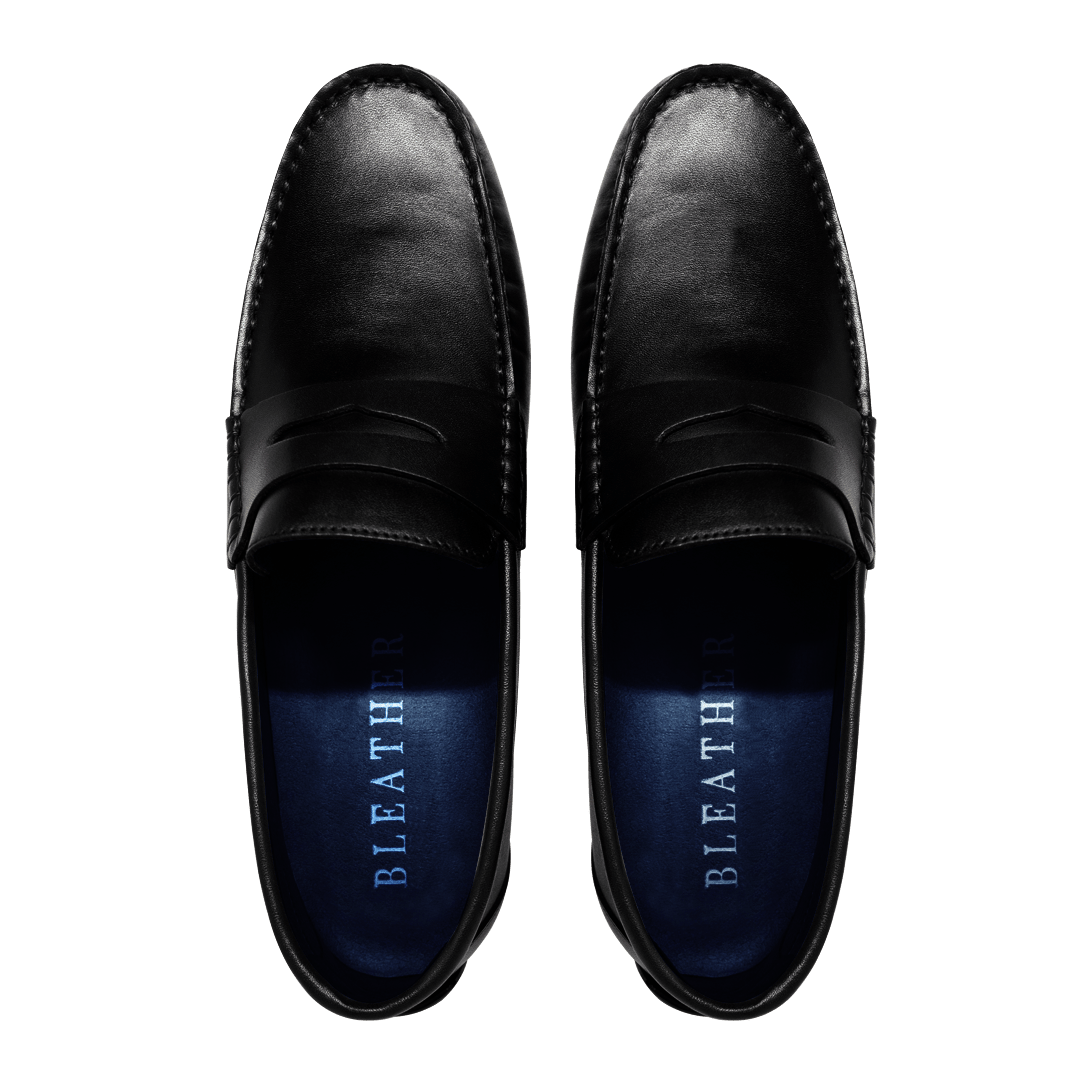 Barclay: Mocassin Homme - Cuir Noir - Bleather Maroc