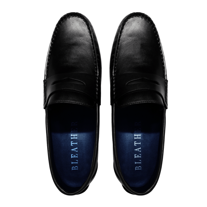 Barclay: Mocassin Homme - Cuir Noir - Bleather Maroc