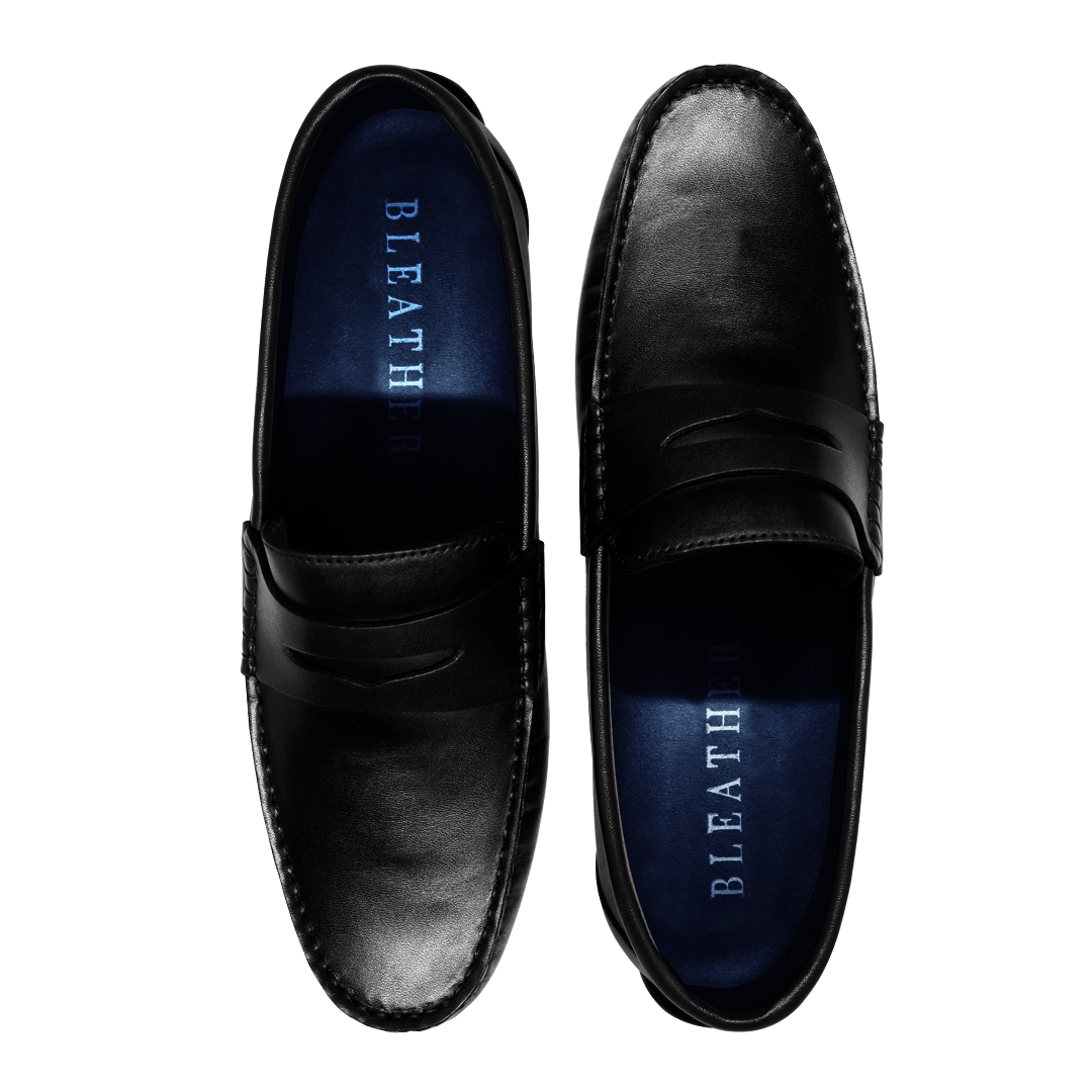 Barclay: Mocassin Homme - Cuir Noir - Bleather Maroc