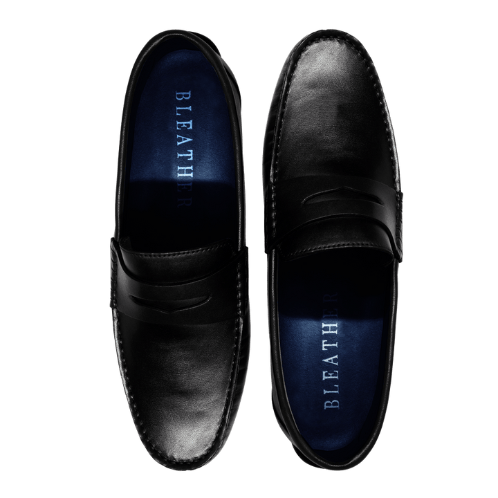 Barclay: Mocassin Homme - Cuir Noir - Bleather Maroc