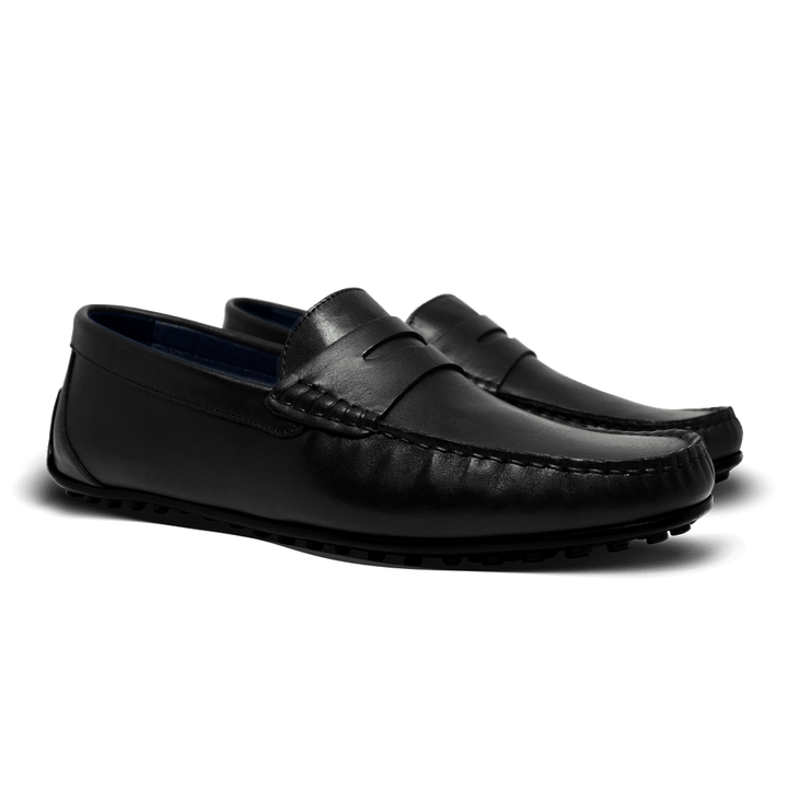 Barclay: Mocassin Homme - Cuir Noir - Bleather Maroc