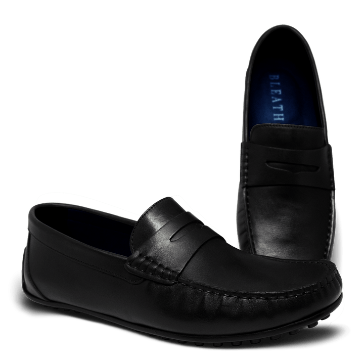 Barclay: Mocassin Homme - Cuir Noir - Bleather Maroc