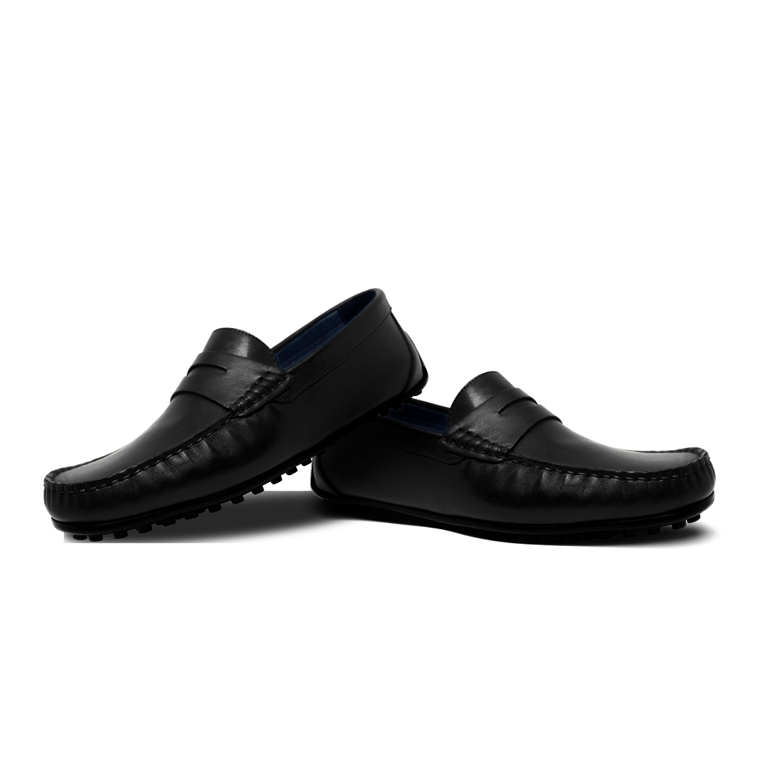 Barclay: Mocassin Homme - Cuir Noir - Bleather Maroc