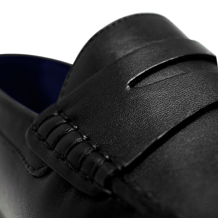 Barclay: Mocassin Homme - Cuir Noir - Bleather Maroc