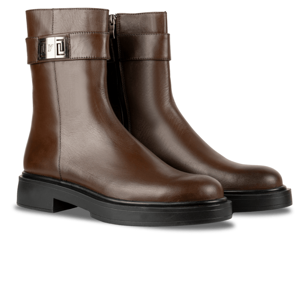 Beatrice: Bottes Femme - Cuir Marron - Bleather Maroc